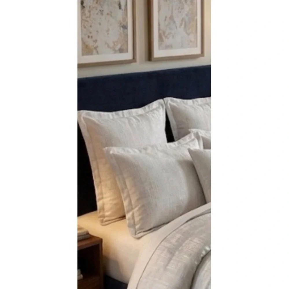 Luxury‎ Duvet Cover Full/Queen Silver White NWT Texture 3pc Set 2 Std Shams